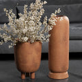 Ceramic geometric vase for artisanal floral decoration