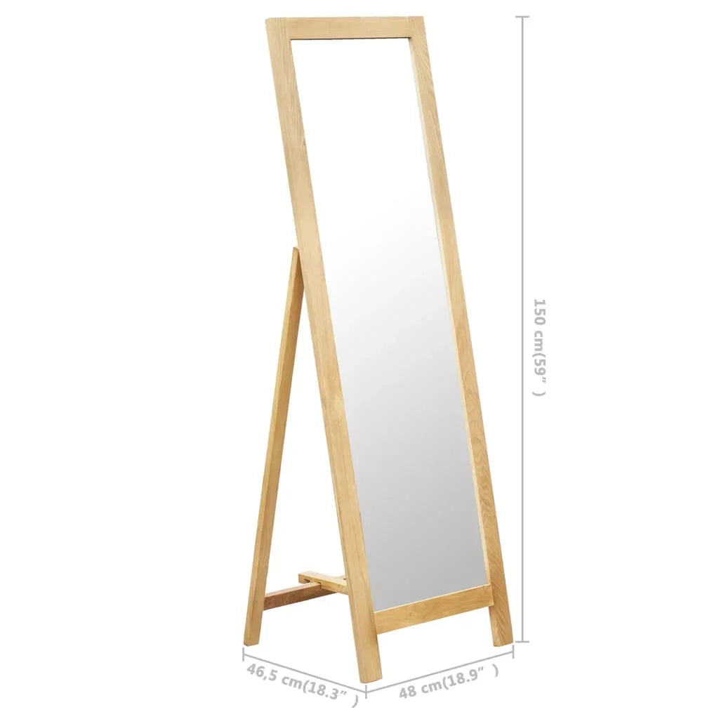 Floor mirror 48x46,5x150 cm solid oak wood home decoration wall decal living room decoration - view 6