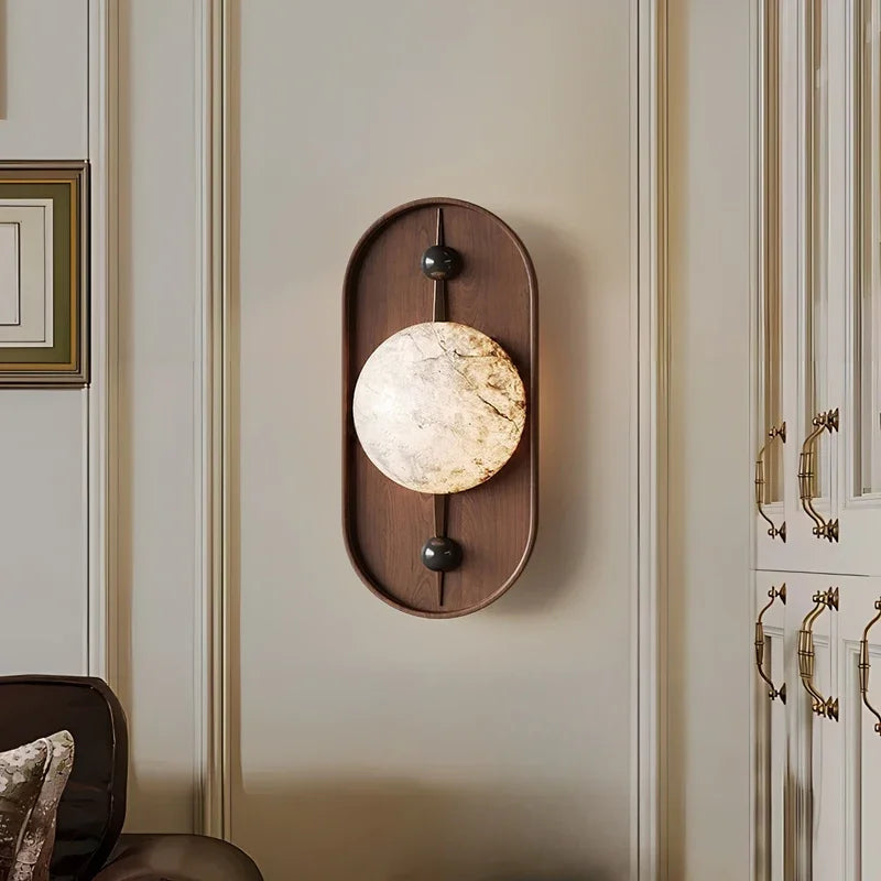 Modern light and light marble wall sconce for interior decoration - view 2