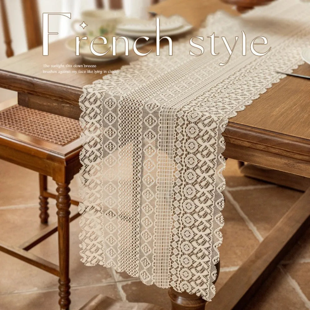 Lace table runner openwork vintage style romantic