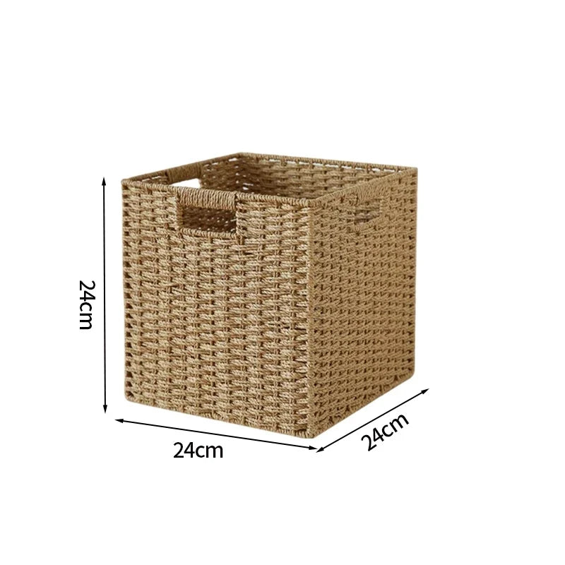 Wicker picnic basket for various storage - S4 24x24x24cm