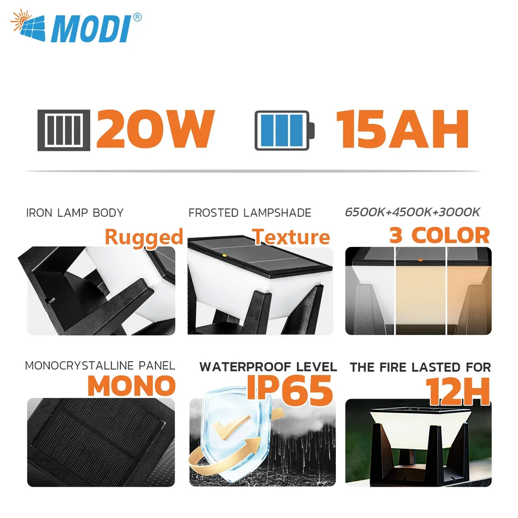 Waterproof solar floor lamp for outdoor lighting garden and driveway - view 3