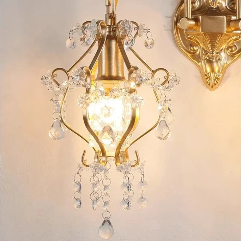 Nordic retro crystal wall sconce for interior decoration - view 6