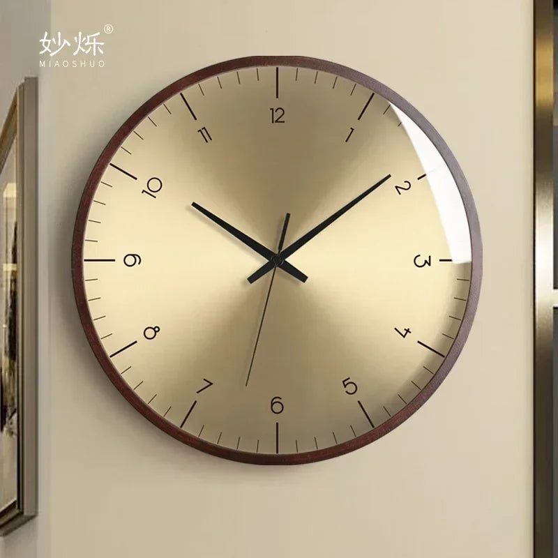 Modern design wall clock in wood silent luxury decorative gifts ideas - view 3