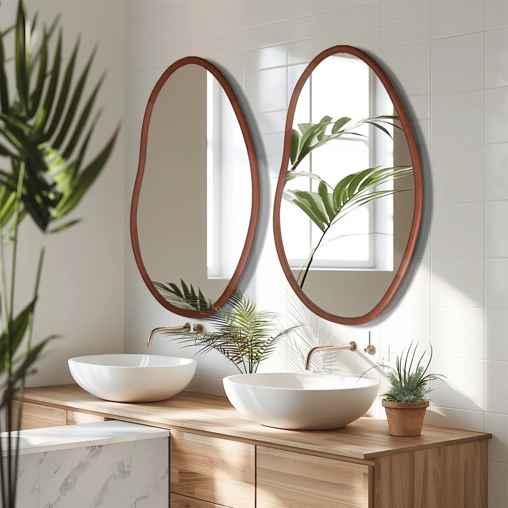 Decorative wall mirror large format in solid wood - view 3