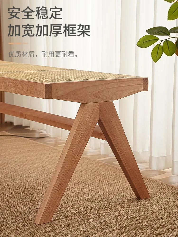 Solid rattan bench for versatile and modern use - view 5