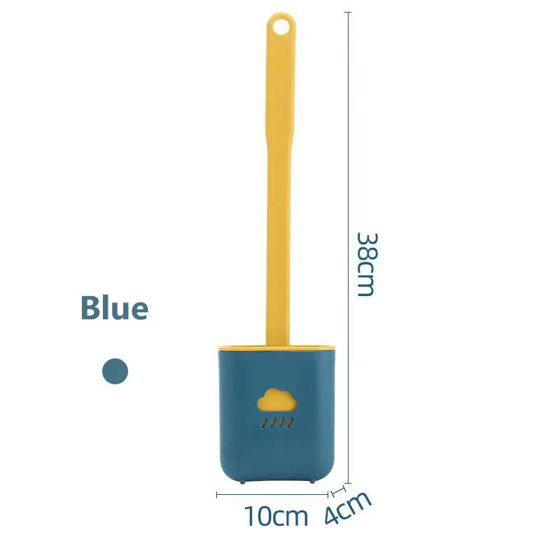 Silicone Toilet Brush with Flexible Flat Head Cleaning Design - 06