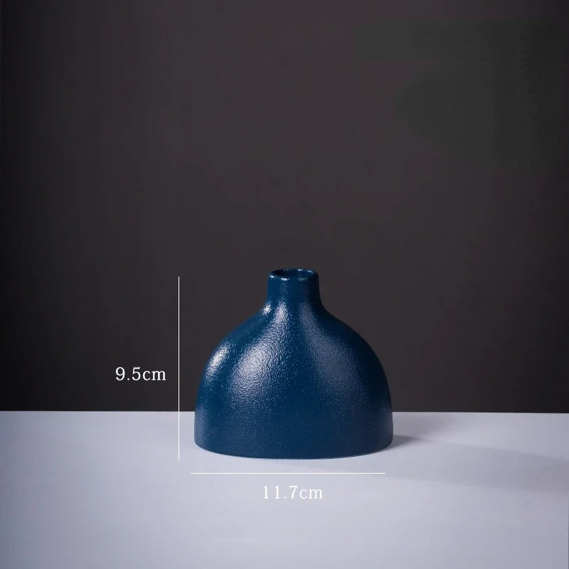 Ceramic Small Vase for Home Decoration, Simple and Modern, Round Flowers, Solid Color, New - 14