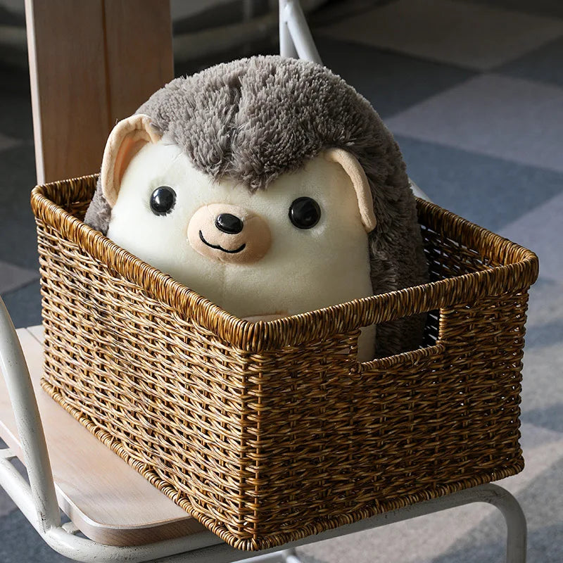 Strong Rectangle Woven Storage Basket with Handles, Waterproof Plastic Baskets for Home Toy Storage, Nest - view 2