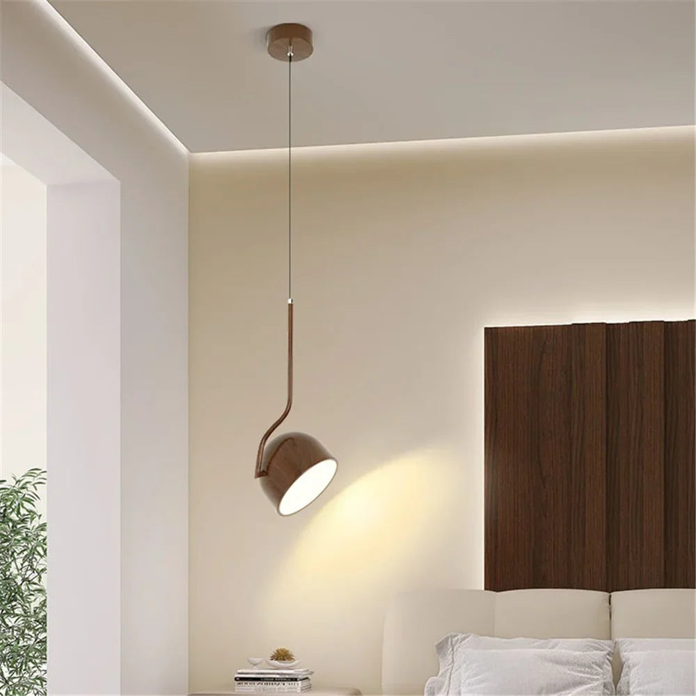 Wooden led pendant light Nordic style angle adjustable minimalist - view 3