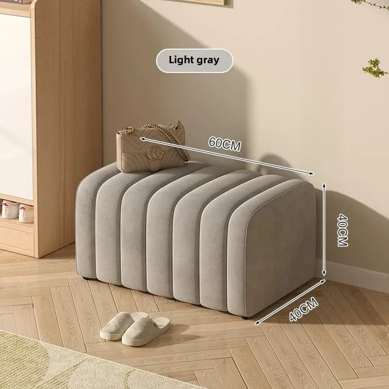 Modern design shoe bench with soft and comfortable footrest - Gray Length 60CM