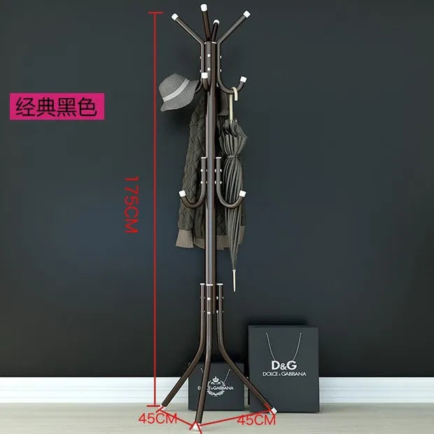 Metal coat holder with 9 hooks to organize your clothes - BLACK 12 CROCHETS