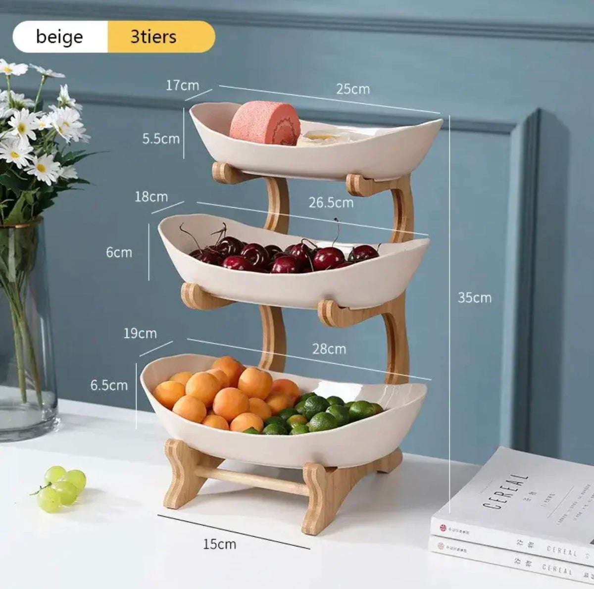 Modern creative fruit plate for snacks and desserts - Pink L