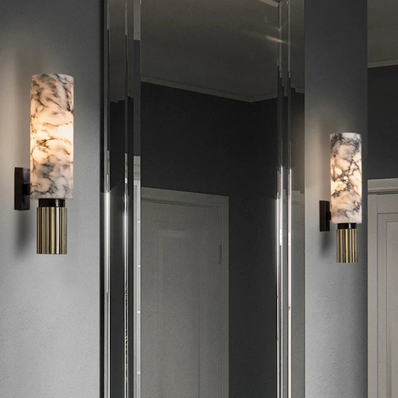 Spanish natural marble wall sconce for elegant interior - view 4