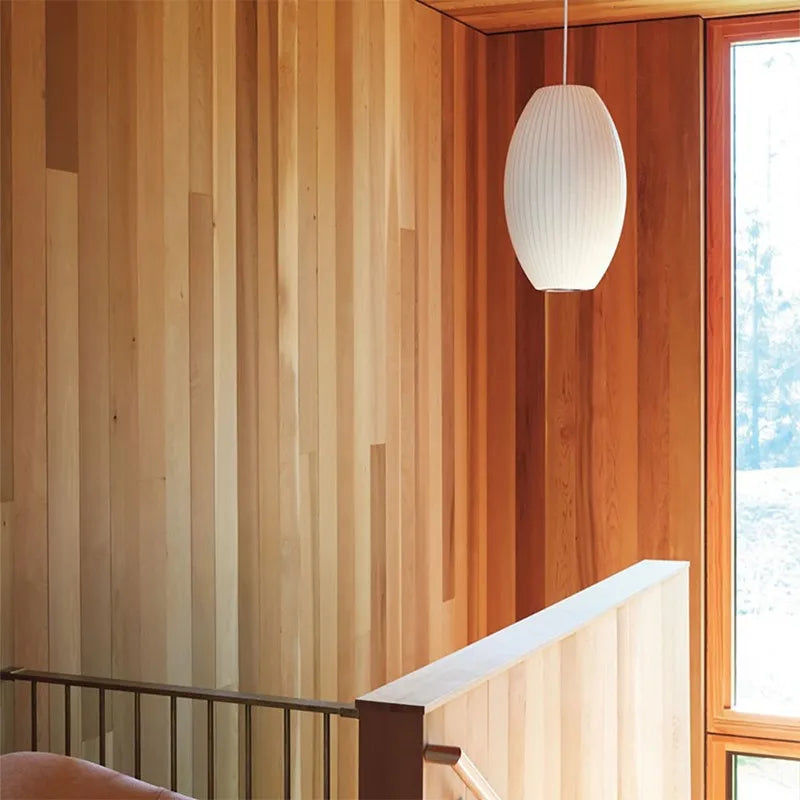Scandinavian designer silk pendant light for elegant interior - view 4