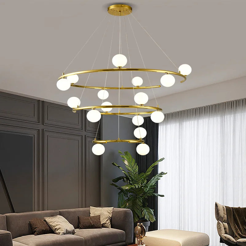 Creative chandelier in iron and glass for elegant decoration - view 4