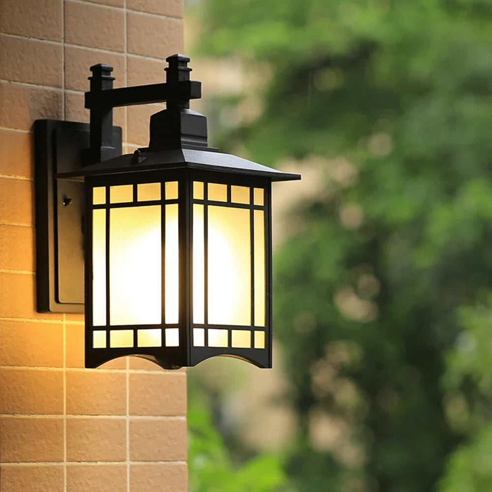Retro waterproof outdoor wall sconce for creative spaces - C