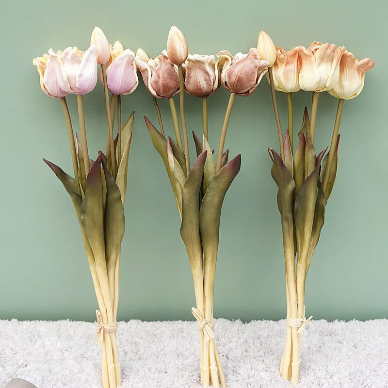 Large baroque silicone tulips luxury decoration for events