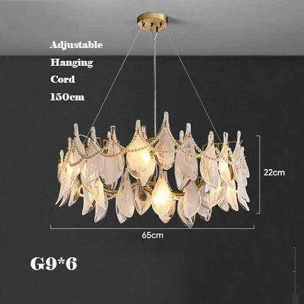 Glass chandelier creative design modern elegant pearl design - Warm Light / Dia65cm A