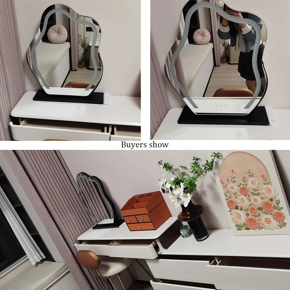 Vanity Mirror with Lights, Bathroom Mirror with Dimmable 3 Modes, 360 ° Rotary Touch Screen Control, Suable for Bedroom - view 5
