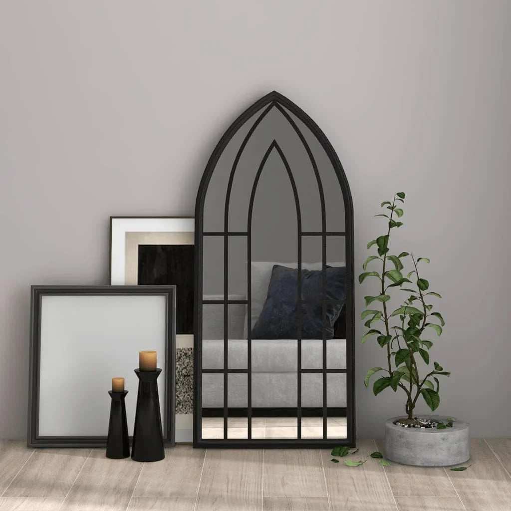 Signature Black Iron Wall Mirror 100 X 45 cm