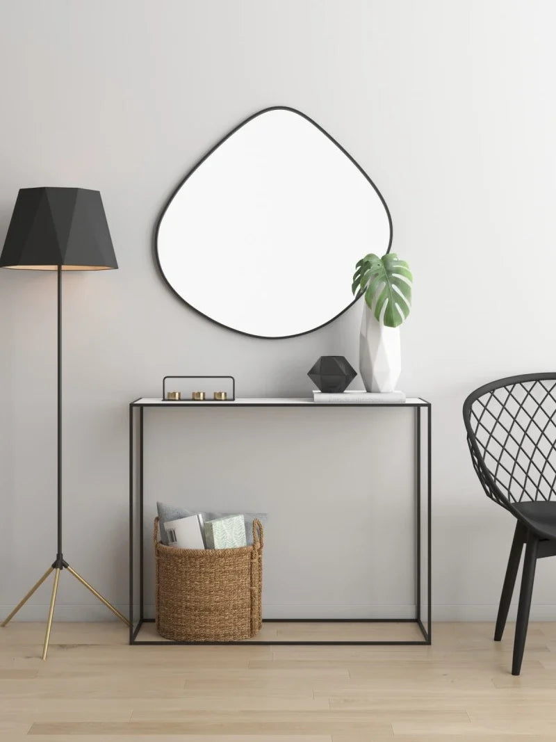 Bathroom mirror, makeup mirror, wall mounted irregular shaped bathroom, irregular water droplet mirror, entrance decoration, hou - view 3