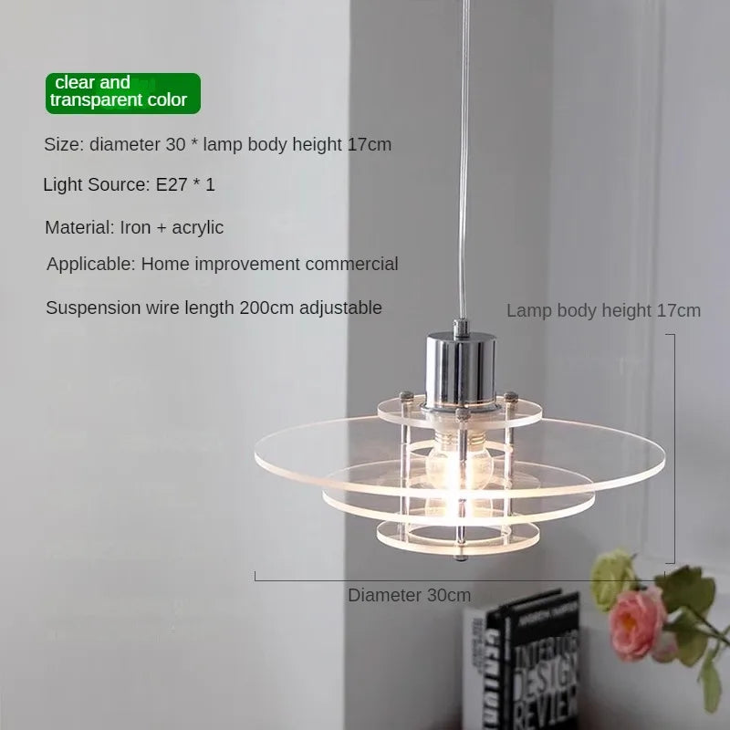 Acrylic led pendant light for restaurants and shops - Transparent / Warm White / Plastiques
