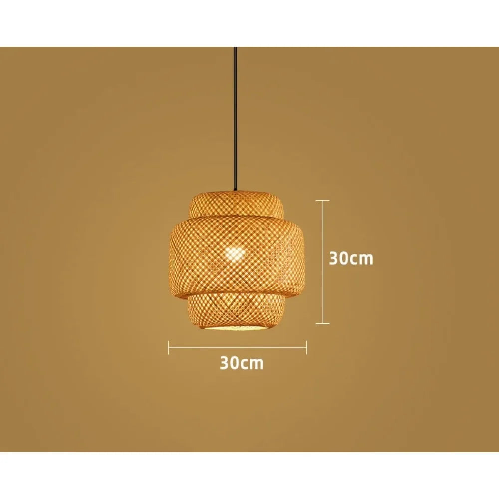 Hanging Lamp in Bamboo Chinese Style, 30cm, Decorative Light Nik, Ideal for Restaurant - view 2