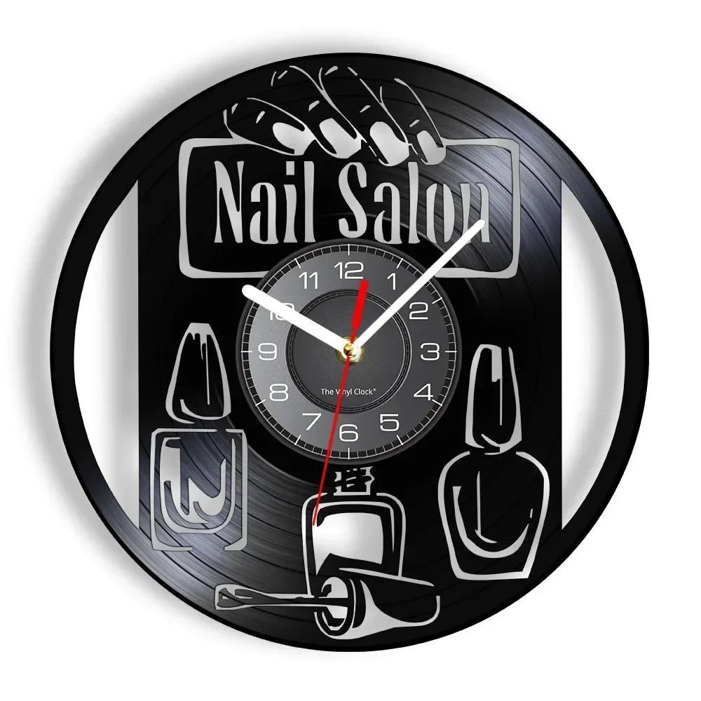 Vinyl wall clock for manicure and beauty salon - No LED11