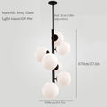 Nordic ceiling lamp in iron and decorative glass - Pendant Lamp / Neutral Light