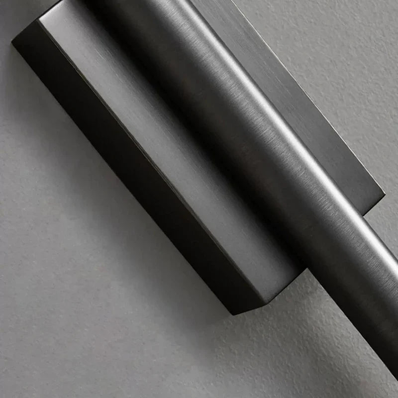 Modern brass black and copper wall sconce with natural light - view 6