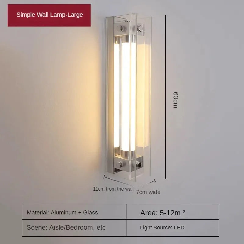 Modern wall sconce in aluminium and glass artistic design - Warm White (2700-3500K) / H 60cm