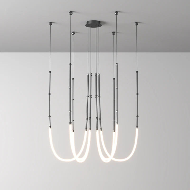 Chandelier in art decorative design suspended in led - view 4