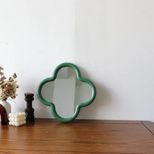 Decorative wooden mirrors on foot for vanity - 30x30cm