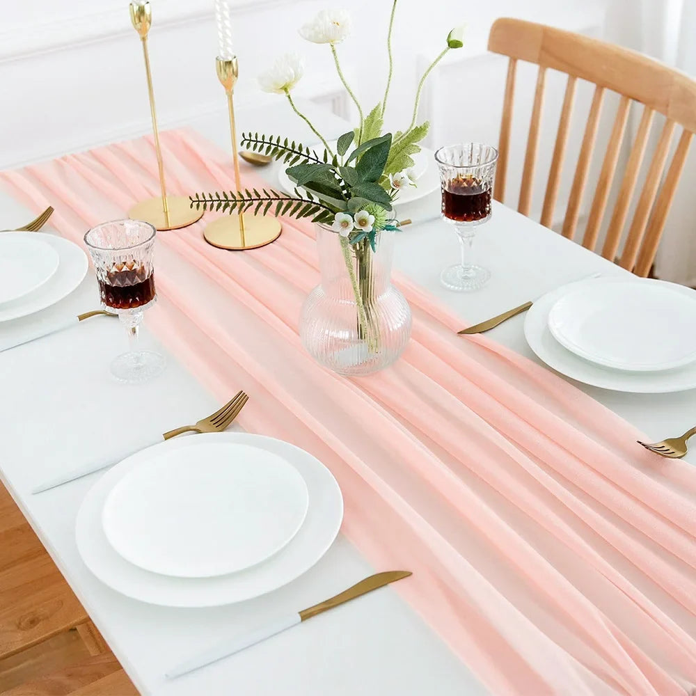 Chiffon transparent table runner bohemian lot 4 - 30x180CM