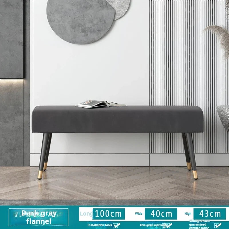Soft shoe bench for entrance hall and living room - Dark Gray 100cm