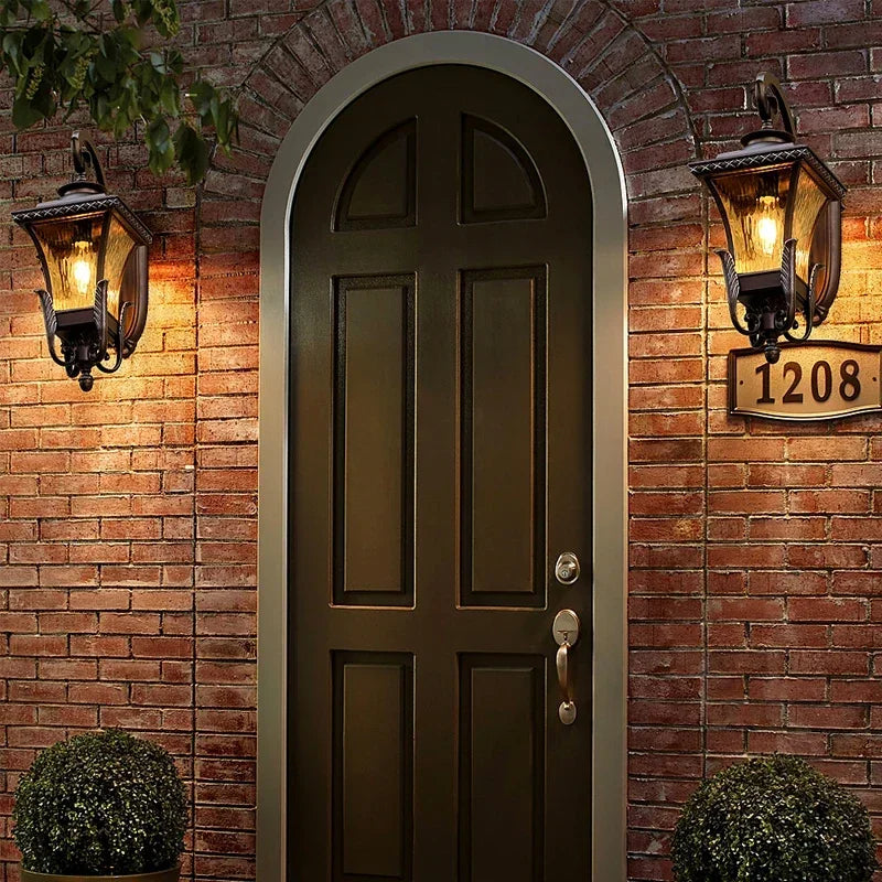 Outdoor retro wall sconce for decorative garden lighting - view 7