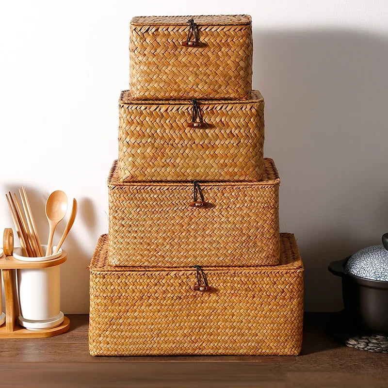 Woven sea-sink storage basket with lid - view 10