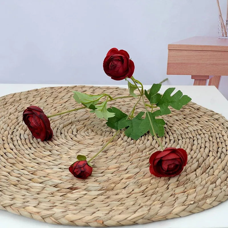 Artificial silk peony flowers for decorations and festive events - Red Wine