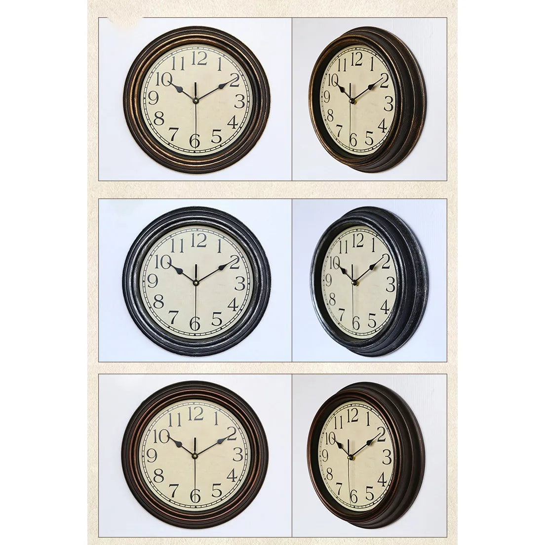 12 Inch Silent Retro Wall Clock Quartz Decorative Table Dial Battery Non-Ticking Digital Clocks for Bedroom,Black - view 6