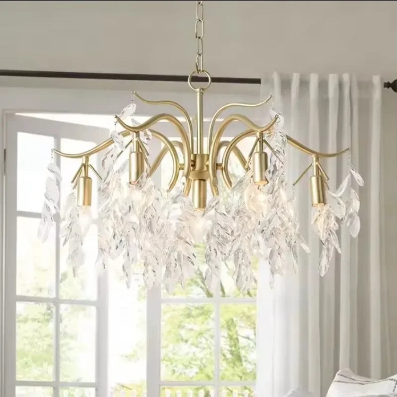 Modern crystal floral design chandelier for interior decoration - view 4