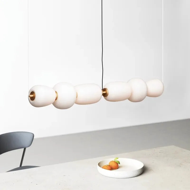 Modern minimalist glass chandelier for creative spaces and bars - view 2