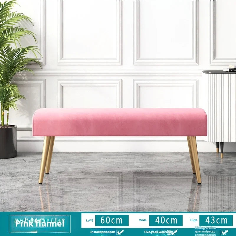 Soft shoe bench for entrance hall and living room - Pink 60cm