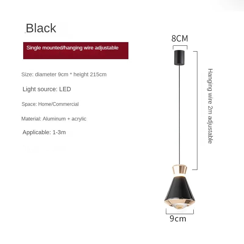 Elegant postmodern bedside lamp for modern interior decoration - Black / 3 modifiables