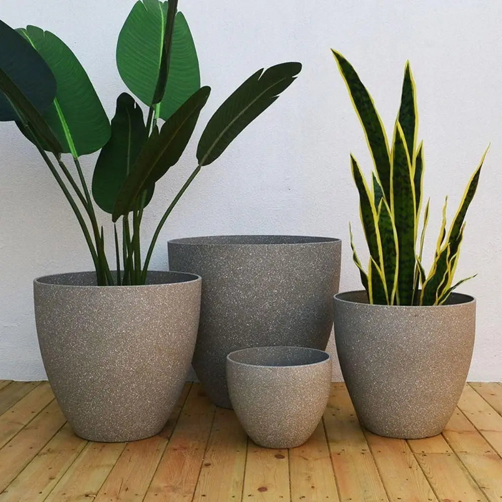 Trendy plastic imitation stone flower pot for bonsai and balcony - view 10