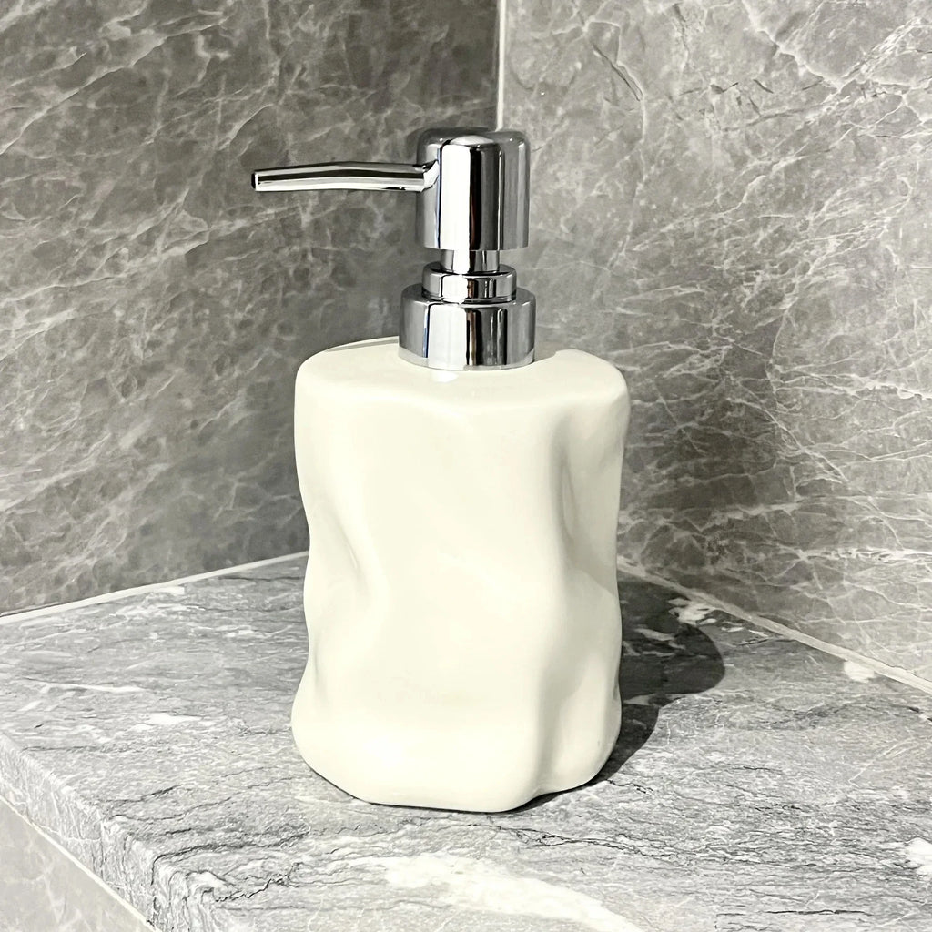 Creative ceramic bottle for lotion and soap - White