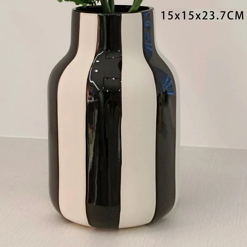 Geometrically Shaped Ceramic Flower Arrangement, Home decor, Dining Room Bedroom Living Room Office decor Creative Art Vase, 1Pc - E