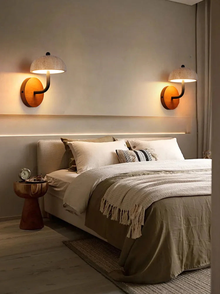 Simple bedside lamp wall sconce with natural atmosphere - view 3