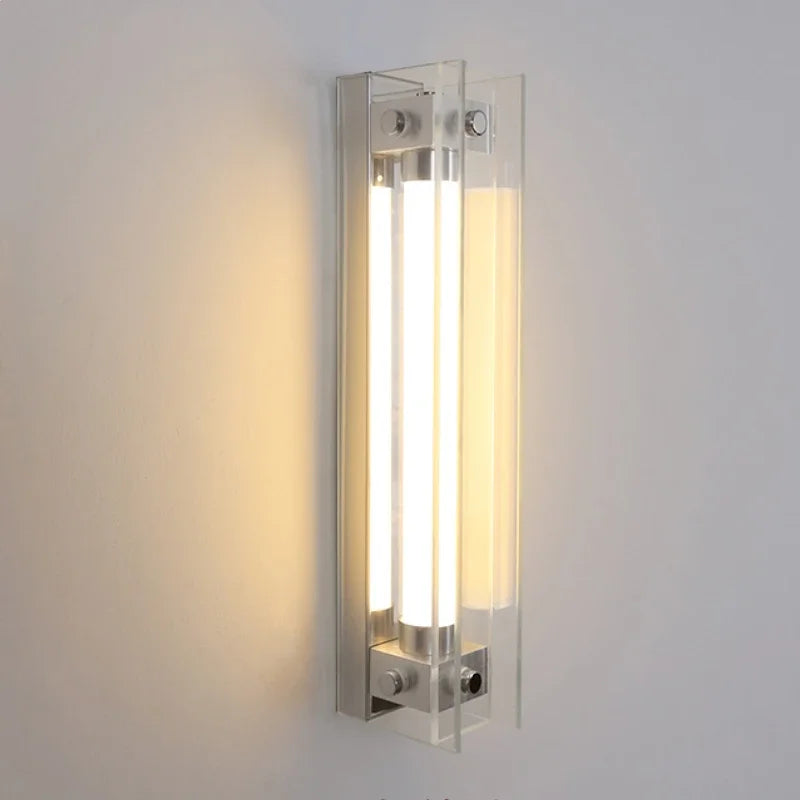 Modern wall sconce in aluminium and glass artistic design