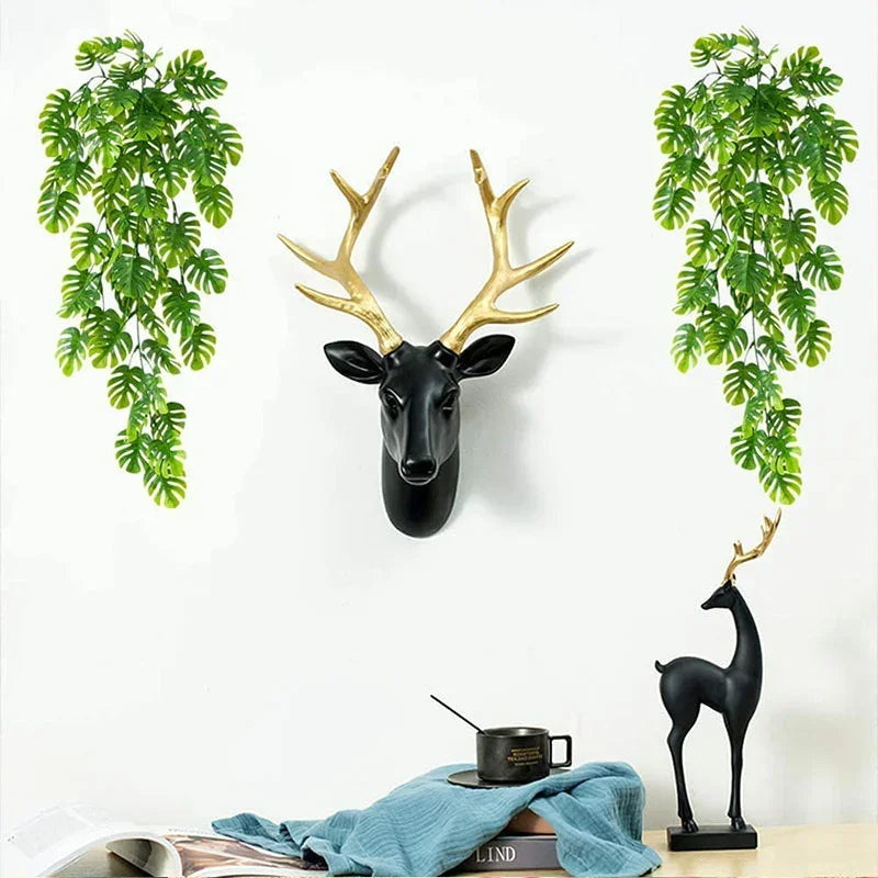 Artificial monstera leaf garland for interior and exterior decoration - view 3